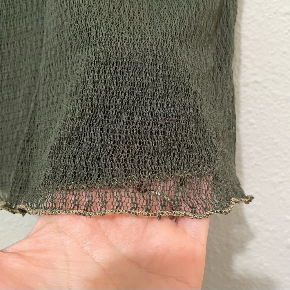 Ann Ferriday Green Sleeveless Lace Details Y2K Knit Top OS - Picture 8 of 8
